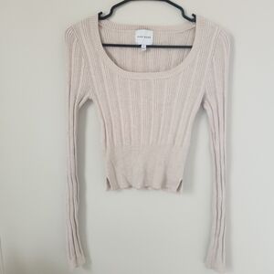 Beige Knit Crop Top